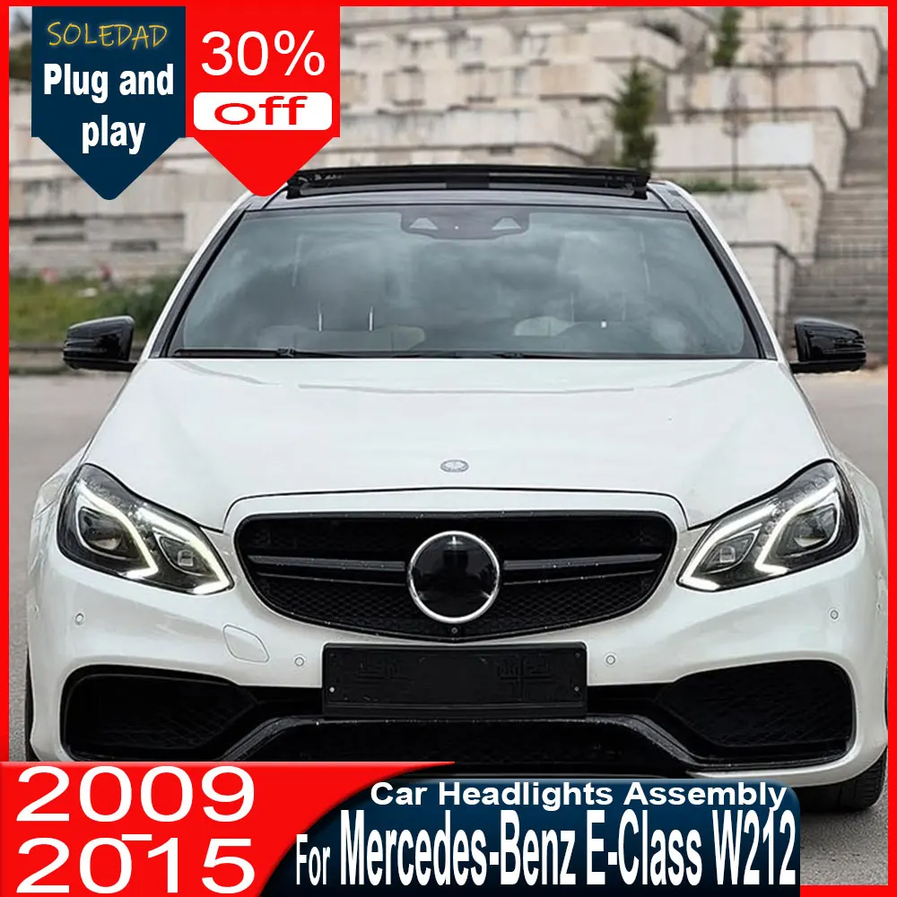 Car  Lights for Benz W212 2010-2015 E Class E300 LED Auto Headlight Assembly Upgrade High Configure Bifocal Lens Accessories