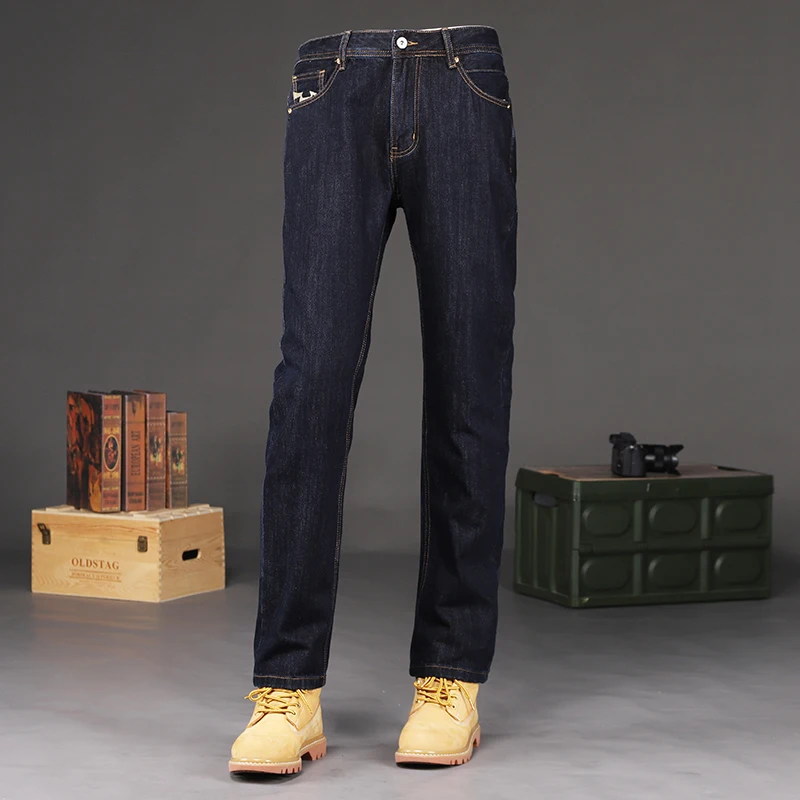 Newly Designer Fashion Men Jeans High Quality Original Black Blue Vintage Jeans Men Redline Selvedeg Casual Denim Pants Hombre