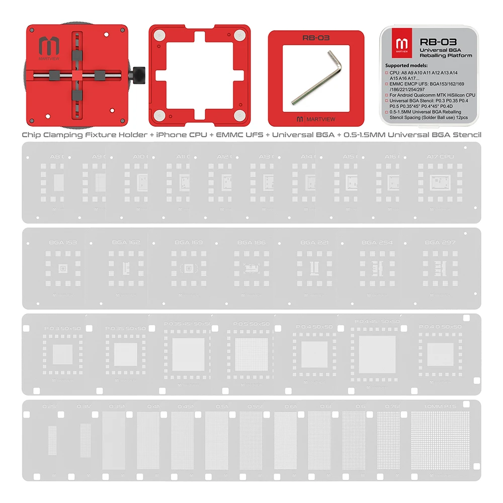 Martview RB-03 Multi-functions Automatic Positioning Universal BGA Reballing Station Holder Template