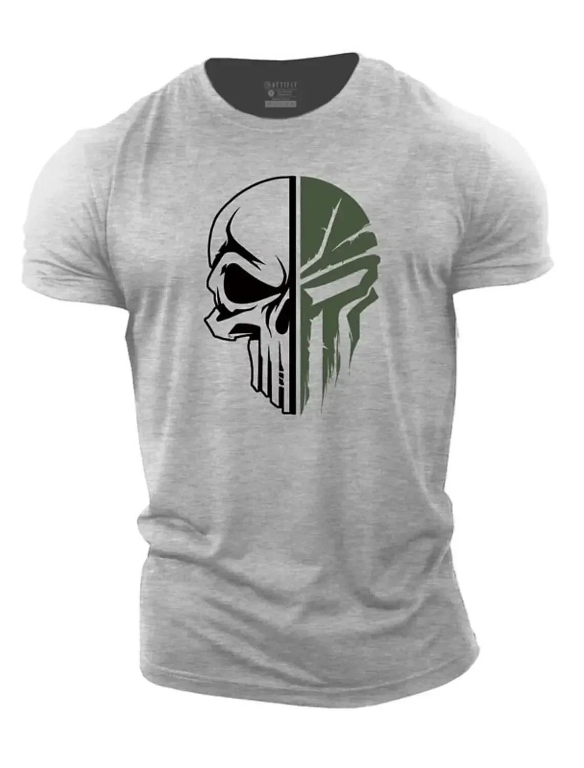 Cotton Men\'s T shirt for men Print Military Skull T Shirt Oversized Gym Short-Sleeved Sportswear Men Clothing Sport Top Tees