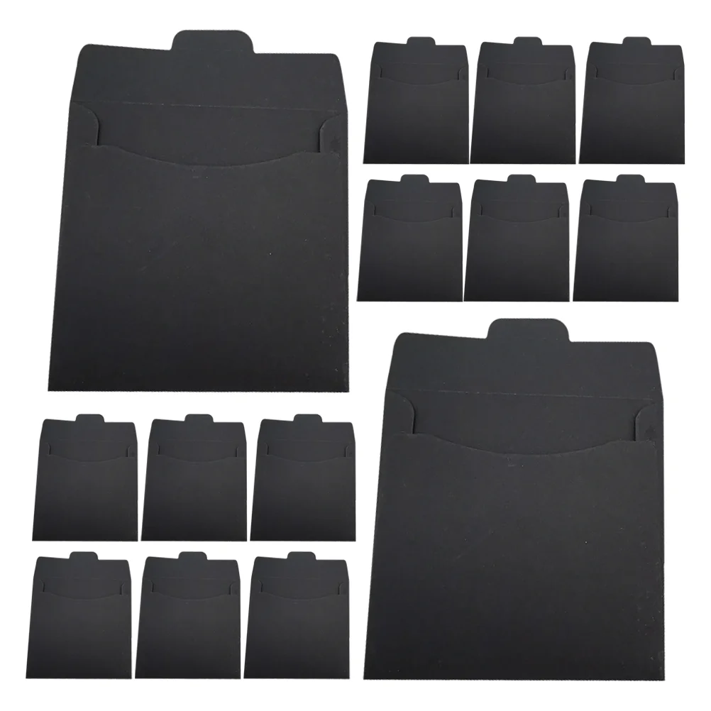 

50 Pcs Envelope Packaging Bag Card Envelopes Dvd Storage Sleeves Small Rack Paper CD File Folder Black Folders Reusable