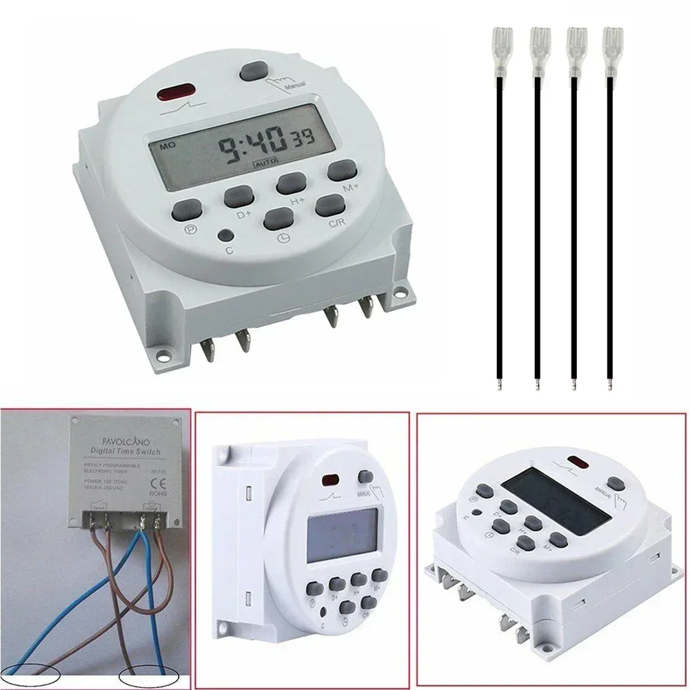 Timer Sports Timer Kitchen Timer Digital Timers Kitchen Tools Gadgets DC/AC 12V 16A LCD Display Programmable Timer Switch