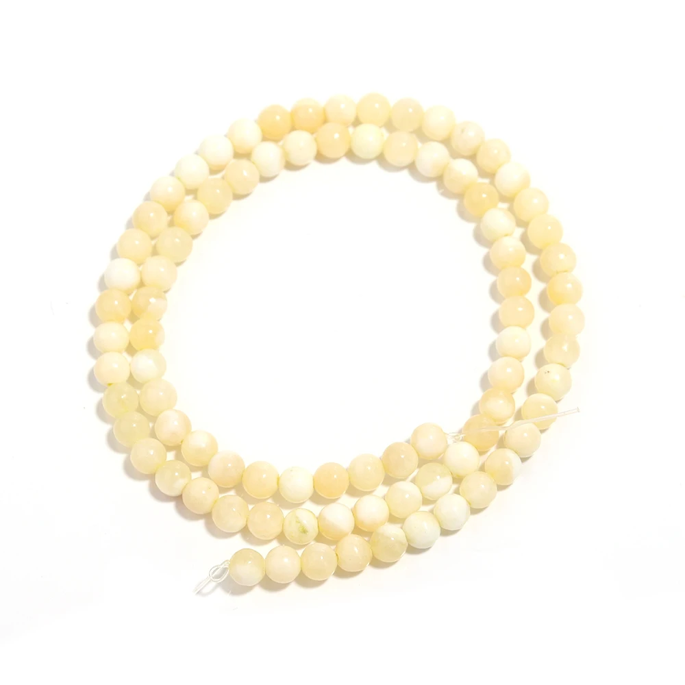 1-streng natuursteen gele jade kralen ronde echte steen kralen losse edelsteen voor doe-het-zelf armband ketting sieraden maken