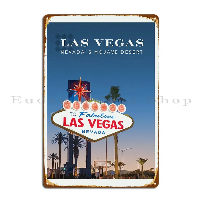 Las Vegas Metal Plaque Design Vintage Wall Decor Club Wall Cave Tin Sign Poster