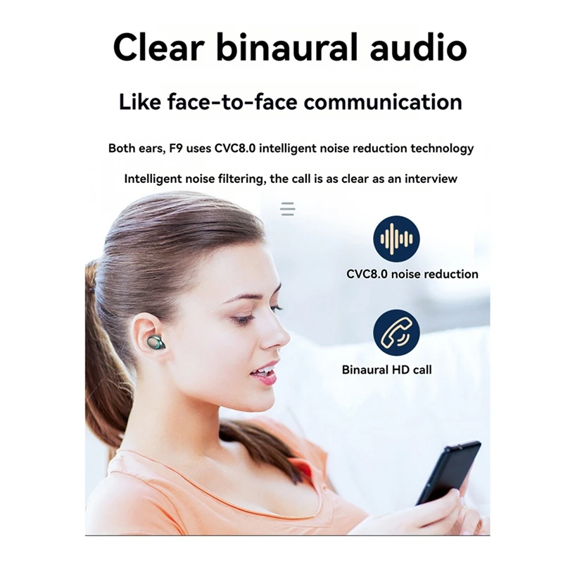 سماعات أذن لاسلكية داخل الأذن ، سماعات أذن صغيرة ، ميكروفون ، IPX7 مقاوم للماء ، شاشة ليد ، سماعات أذن لركوب الدراجات ، الجري