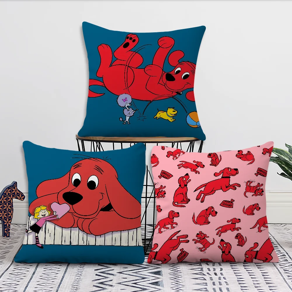 Cartoon C-Clifford The Big Red Dog cushion cover For Pillow Printing Sofa Decoration Home Car Room Shop Office Nordic Simplicity