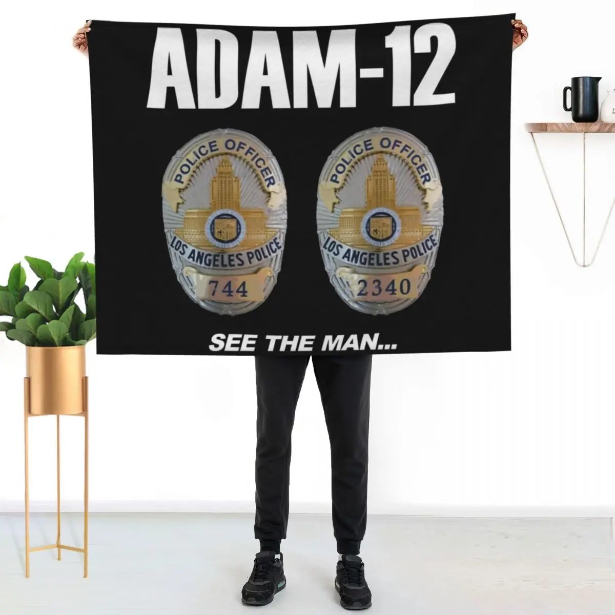 

ADAM 12 Throw Blanket Shaggy Furry Soft Blanket for Bedroom Living Room