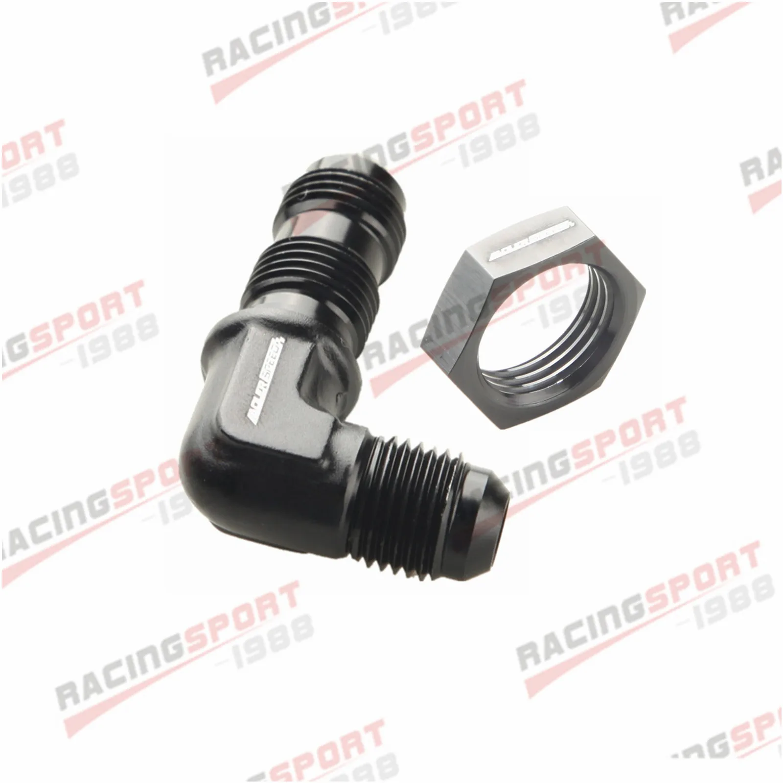 90 Degrees AN4 AN6 AN8 AN10 AN12 Bulkhead Flare Fitting Union Adapter 6AN 8AN 10AN Fitting For Tab Rr Wirewall Aluminum Black