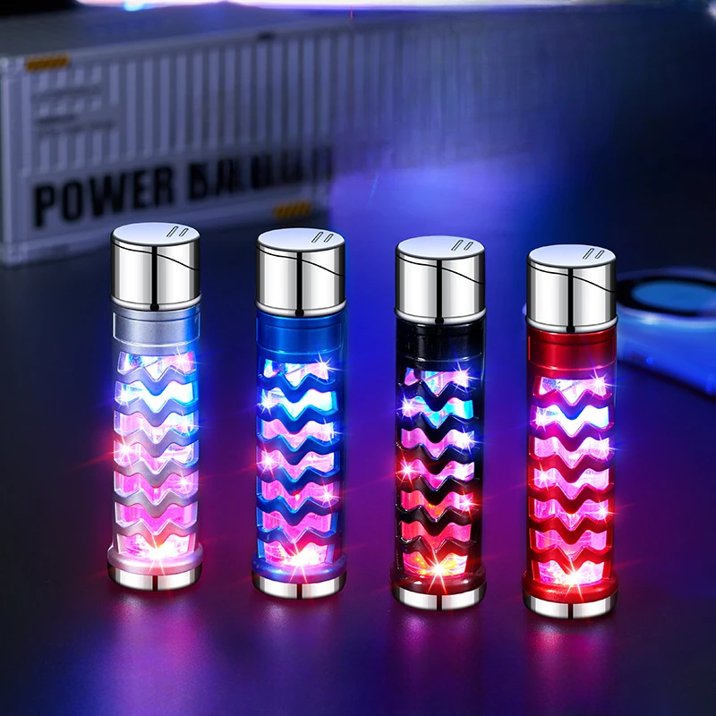 Cool Colorful Light Windproof Lighter Metal Butane Gas Inflatable Red Flame Personalized Creative Lighter Fashion Men\'s Gift