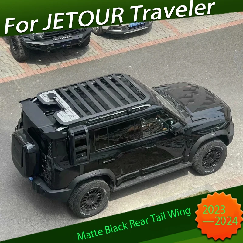 

Car Matte Black Sports Rear Tail Wing Fit for JETOUR Traveler T2 2023+ Modified City Hunter Roof Fixed Wing Car Exterior Parts