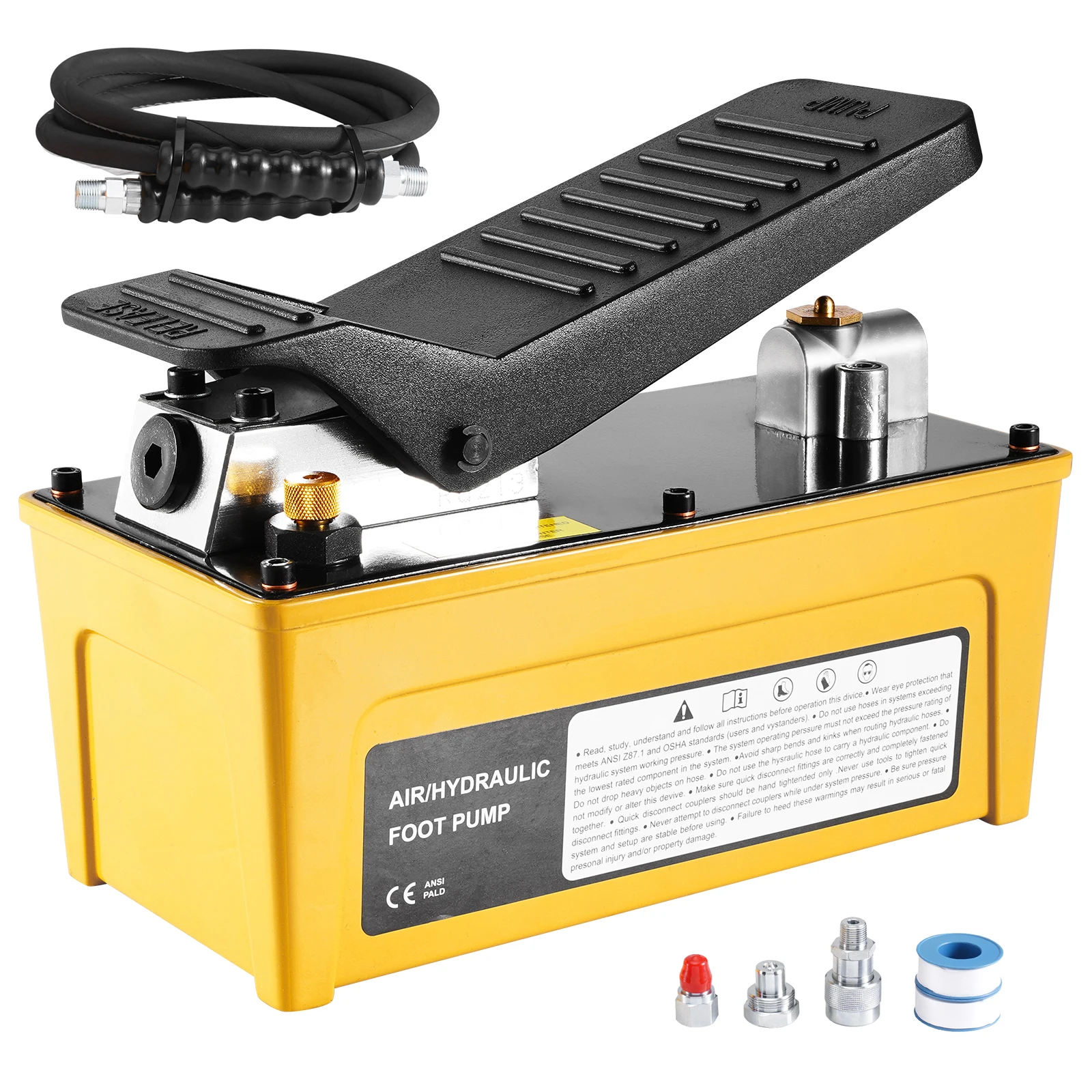 SucceBuy Pompa idraulica ad aria da 10.000 PSI Pompa a pedale con serbatoio da 0,42 galloni per macchina per telaio di riparazione di automobili e pressa idraulica