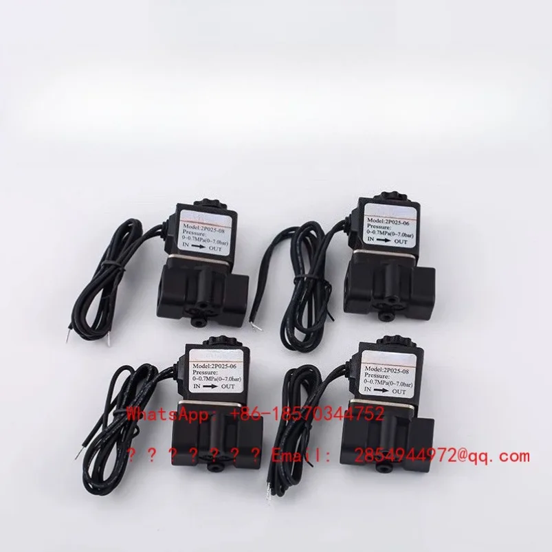 Pneumatic 2P025-08-06-A-B Fluid Control Valve 24V Two-position Two-way Plastic Solenoid Valve 220V