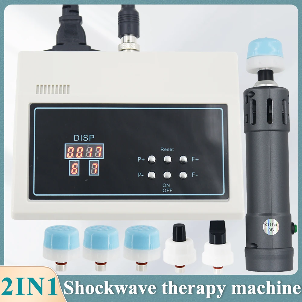 Shockwave Therapy Machine 2 IN 1 Shock Wave Massager 11 Heads ED Treatment Sports Injury Relief Pain Portable Chiropractic Gun