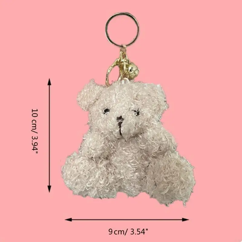 24BE Mini oso colgante peluche juguete oso muñeco llavero mochila decoraciones colgantes regalo para niños