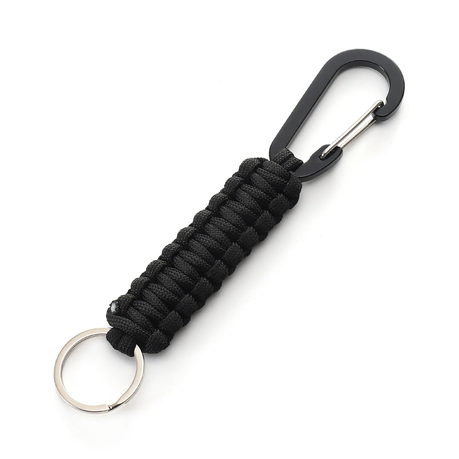 Umbrella Rope Keychain with Carabiner DIY Braided Key Ring Hook Suitable Outdoor Camping Survival Fixed Flashlight-9 Colors