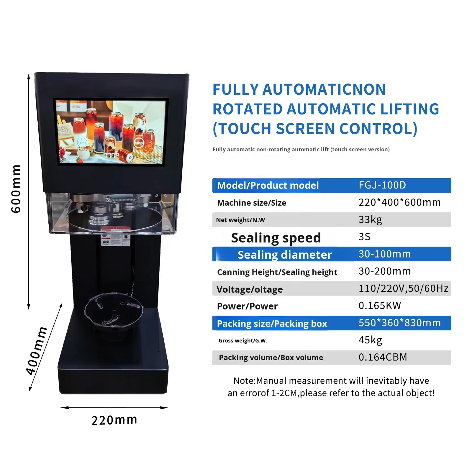 Factory Sales Automatic Can Touch Screen Can Sealing Machine Soda Tin Can Seamer Automatic for Drinks