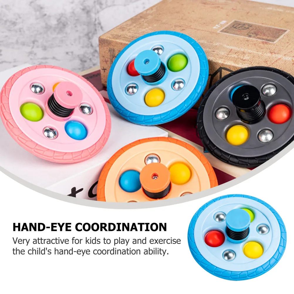 Tyre Shape Small Plastic Gyro Rotating Bounce Plaything Childrens Hand Eye Coordination Development Gyro Toy Children Plaything