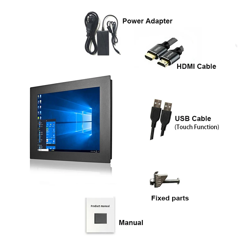 Imagem -05 - Polegada Quadro de Metal Industrial Parede Embutido Montar Display Lcd Hdmi Porto Geral Monitor da Tela Toque Resistive 15