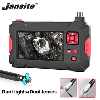 Jansite Endoscope Camera for car inspection tools 4.3 inch IPS Screen 1080P Dual Lens With Light IPX8 Mirror Automotive tools