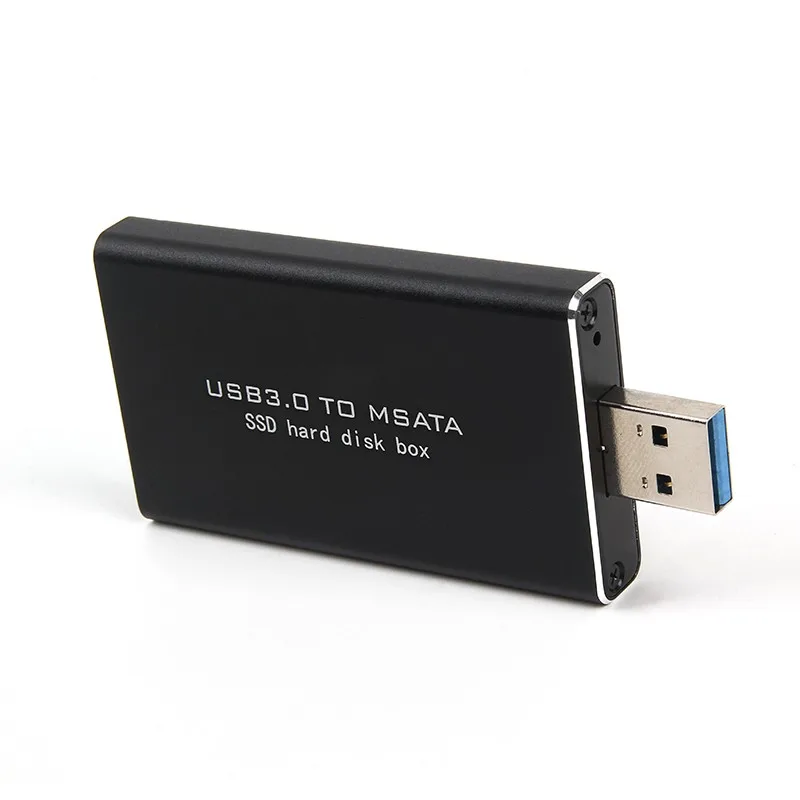 USB 3.0 to mSATA SSD Hard Disk Box Converter Adapter Enclosure External Case 1pc Aluminum housing