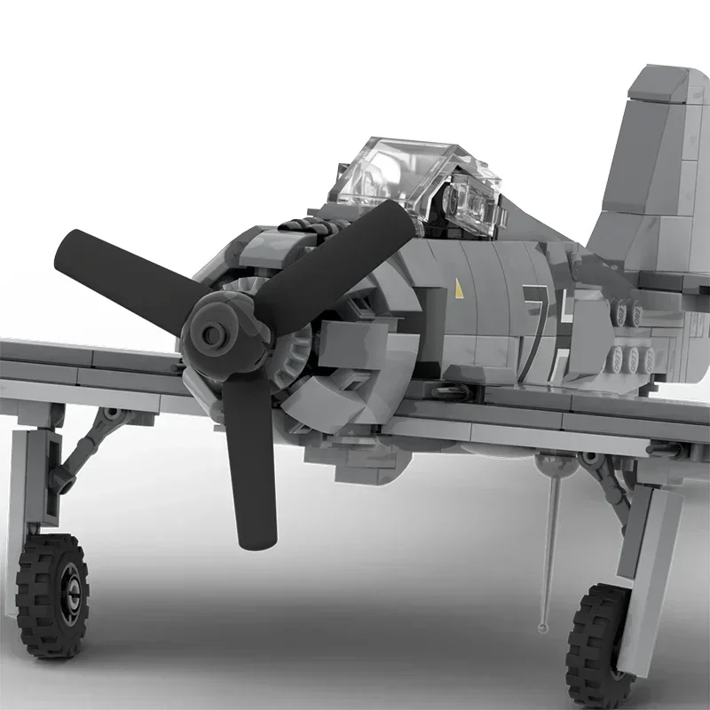 Moc tijolos de construção bombardeiro modelo fw 190 A-8 tecnologia alemã lutador blocos modulares presentes brinquedos de natal conjuntos diy montagem