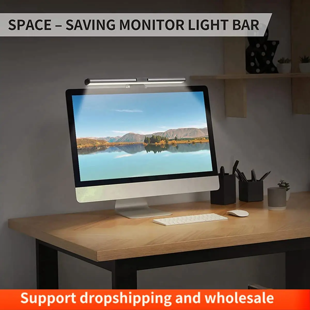 Lampada a sospensione per monitor del computer AA86 Barra luminosa per schermo alimentata tramite USB Lampada da scrivania con dimmer tattile Luce per monitor per ufficio domestico