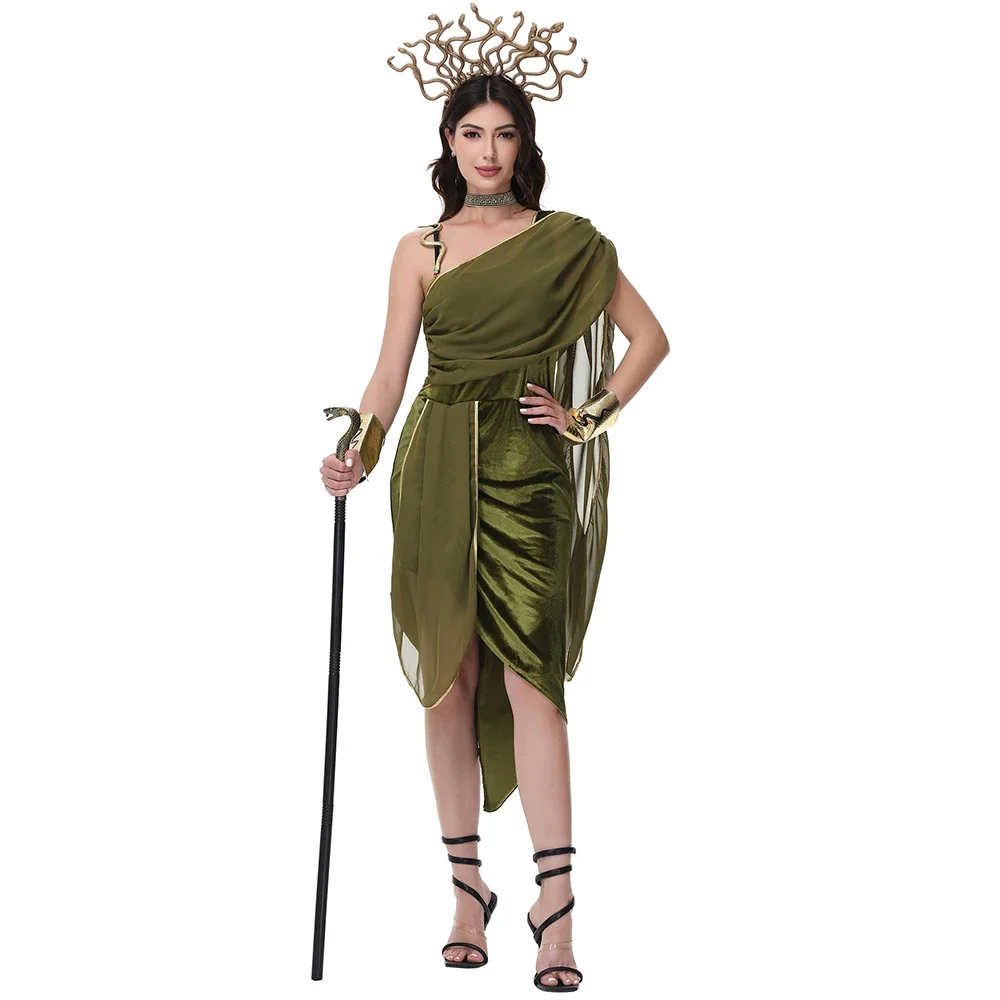 Weibliches Sexy Antikes Griechenland-Kostüm für Frauen mit Kopfbedeckung für Karneval, Ostern, Purim, Halloween, Bühnen- und Faschingskostüme – Detail 3