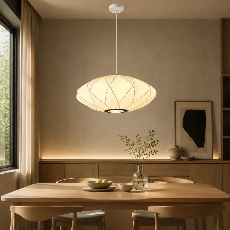 Nordic Modern Iron Saucer Shade Sculptural Curved Rib Design For Dining Room Kitchen Island Living Room Home Decor Pendant Lamp