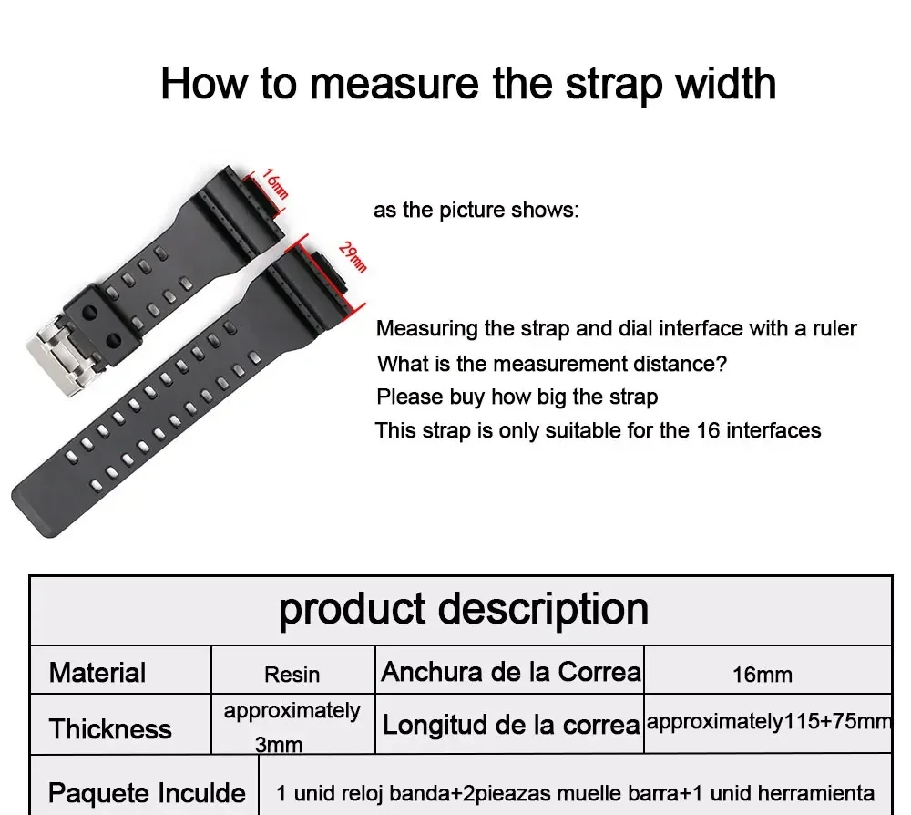 Waterproof Resin Watch Strap For Casio G-shock GA-110GB GA-100 Replacement Watchband for G Shock GD120 GA400 GA-700 with Pins