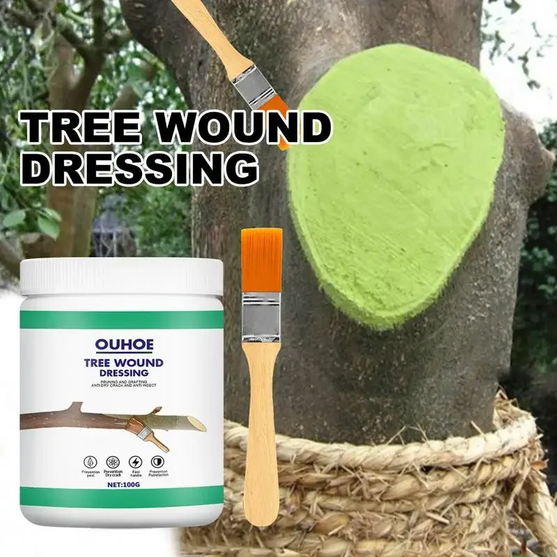 Tree Grafting Paste Tree Wound Bonsai Cut Paste Smear Agent Plant Grafting Pruning Sealer With Brush Bonsai Cut Wound Paste Tree