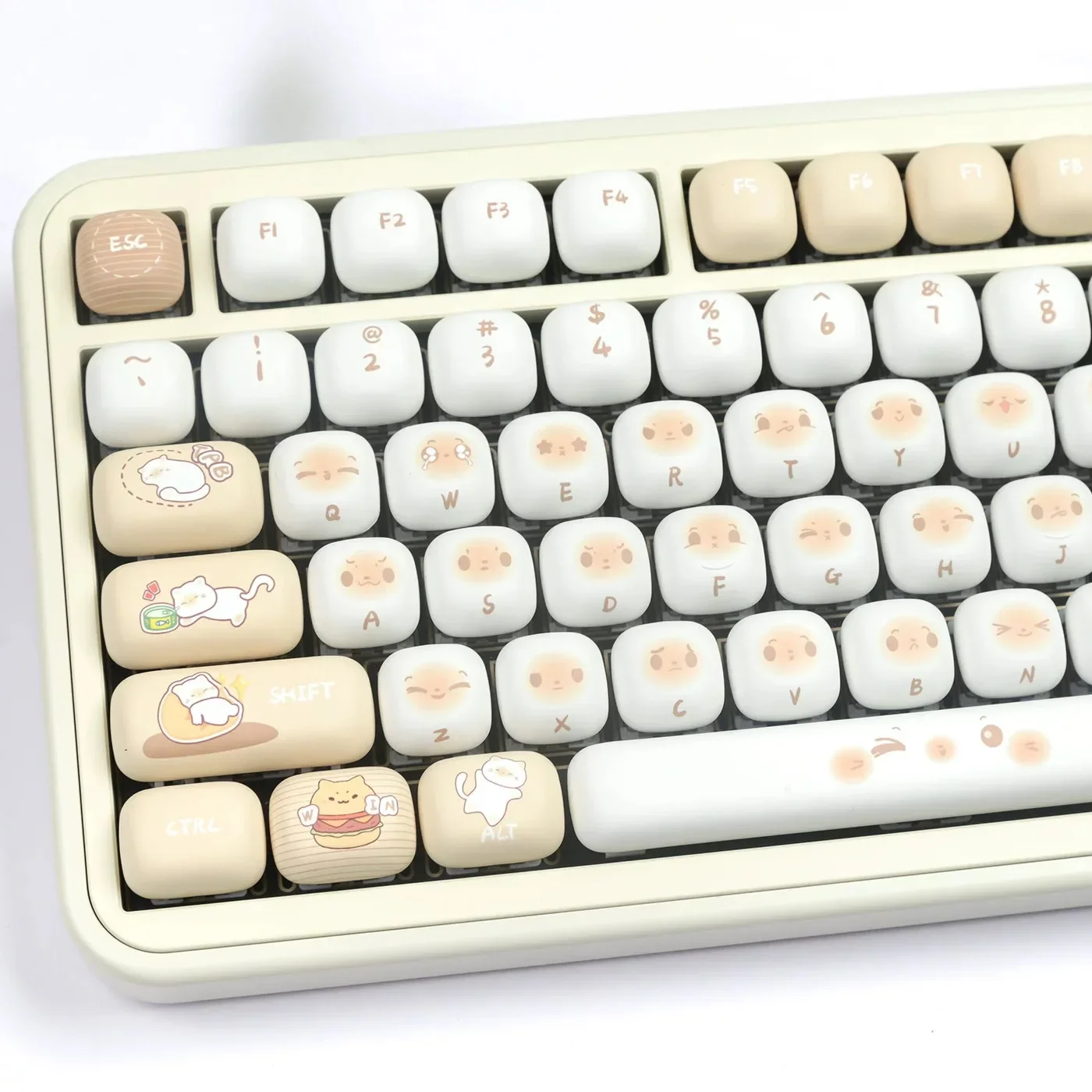 MOG altamente arrotondato pane al vapore keycap pbt sublimazione a caldo carino 68 87 81 98 108 104 tasti