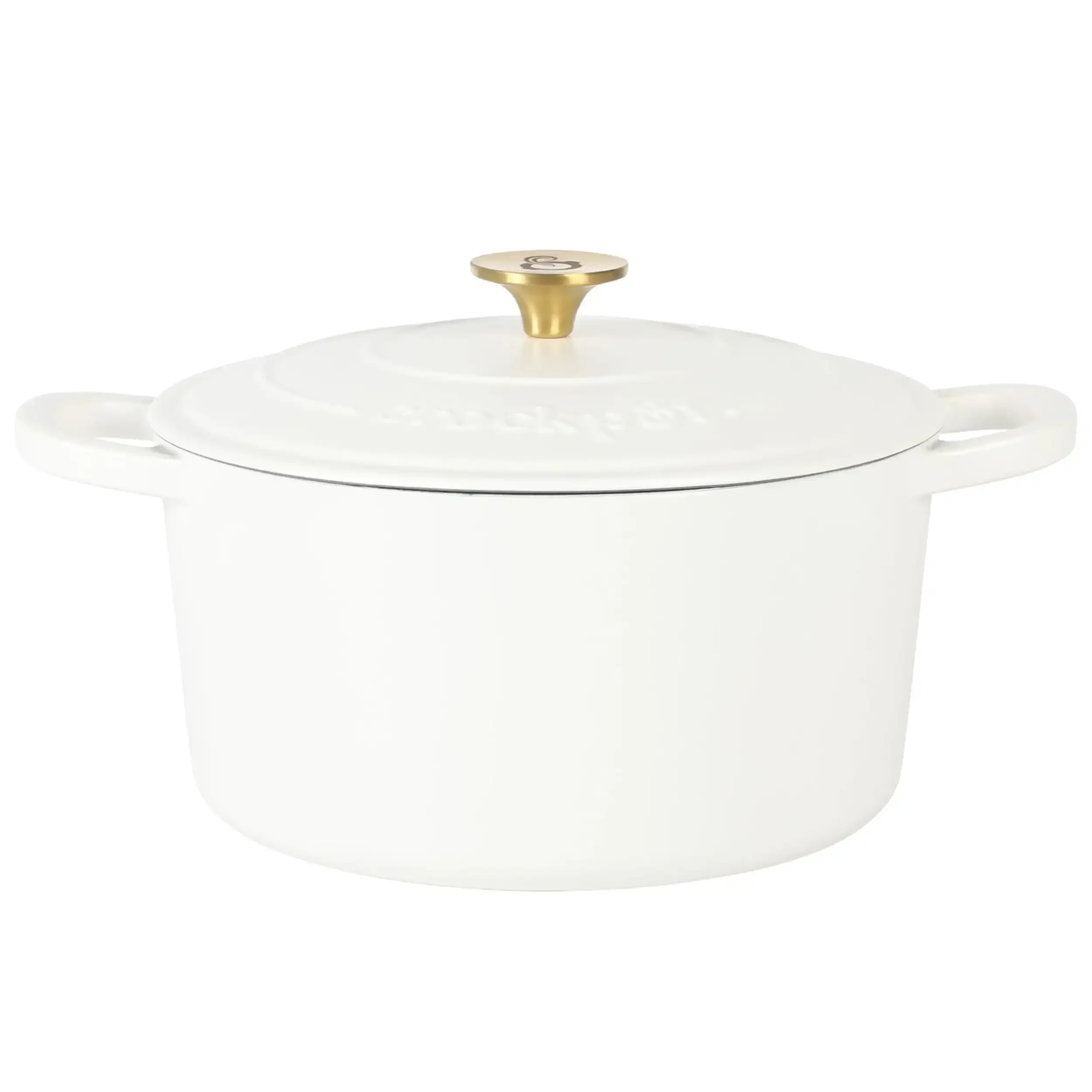 

5 Quart Round Enameled Cast Iron Dutch Oven with Lid in Linen