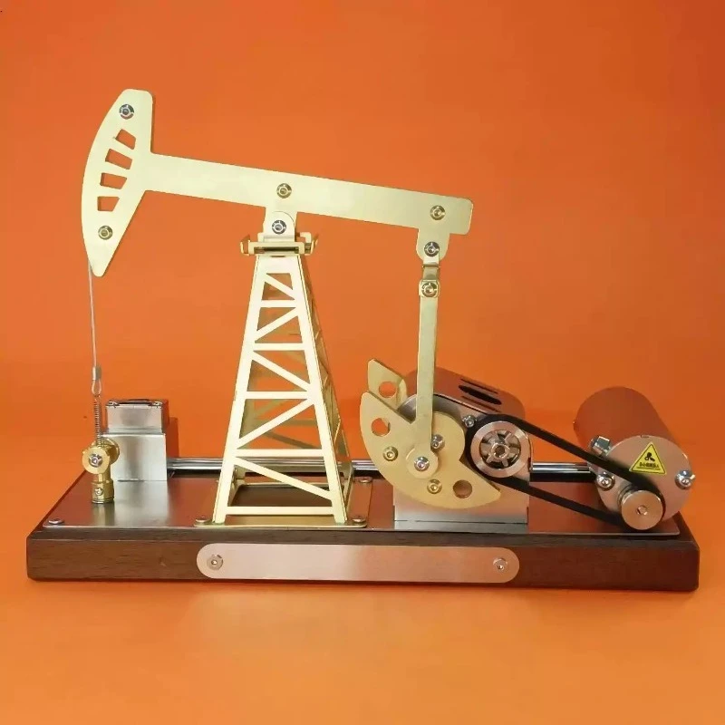 Stainless Steel Electric Pumping Unit Model Kowtow Ornament Metal Toy Simulation Oil Production Unit Drilling Platform Crafts