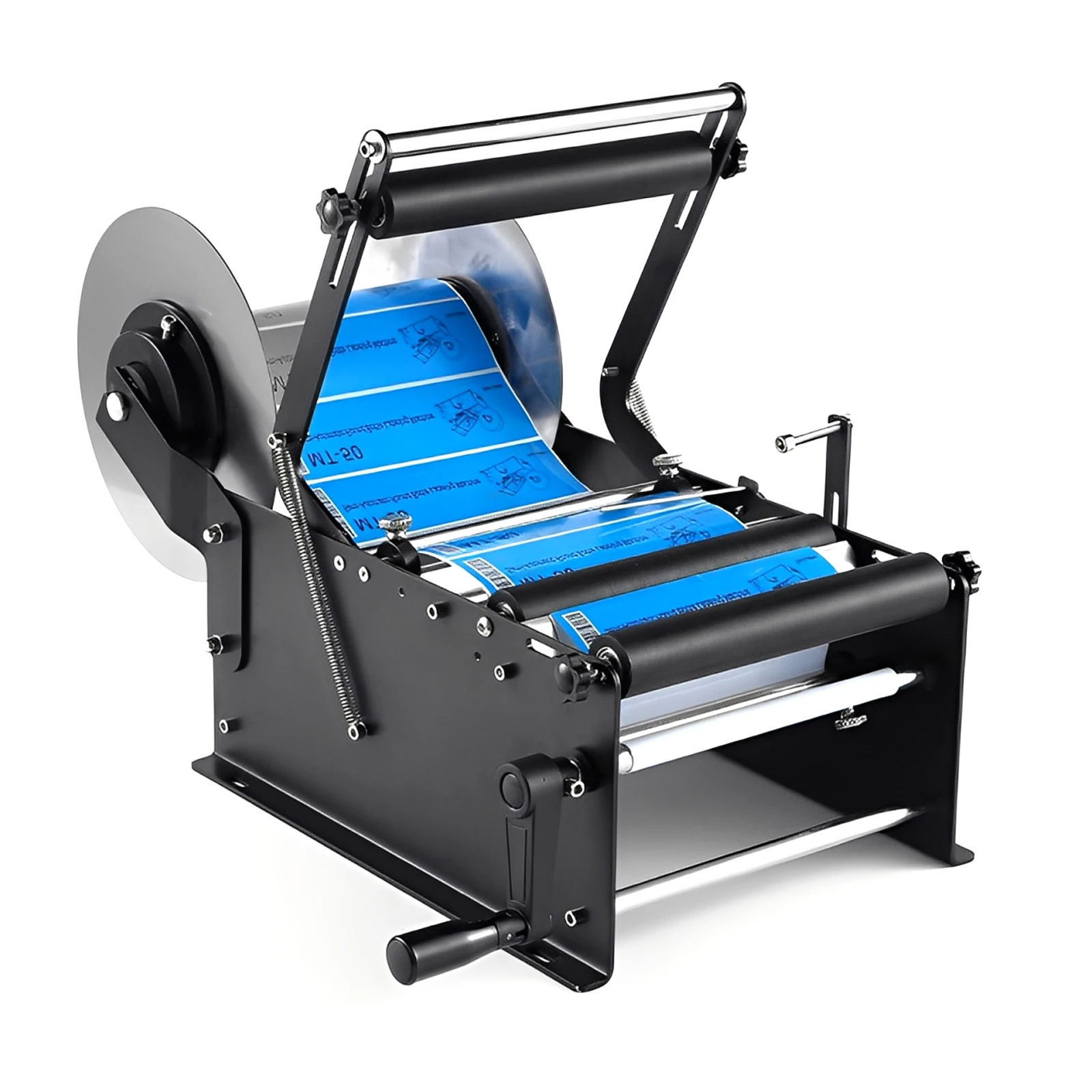 Mesin Pelabel Botol Manual dengan Pegangan, Mesin Pelabel Botol Kecil yang Dapat Disesuaikan untuk Botol Bulat dari Kaca, Plastik, dan Logam