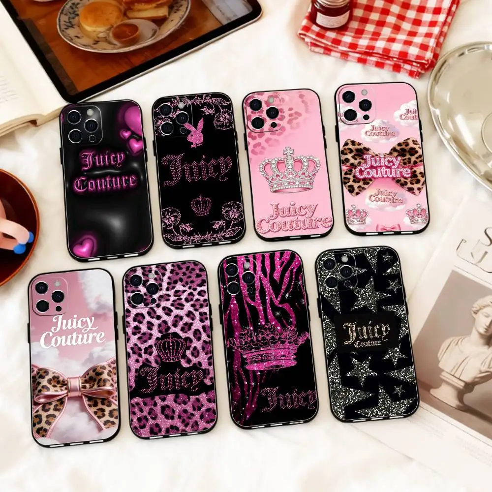 

Y-Y2K Vintage J-Juicy C-Couture Phone Case Silicone Soft For IPhone 17 16 15 14 13 12 11 X XR Plus Pro Max Plus