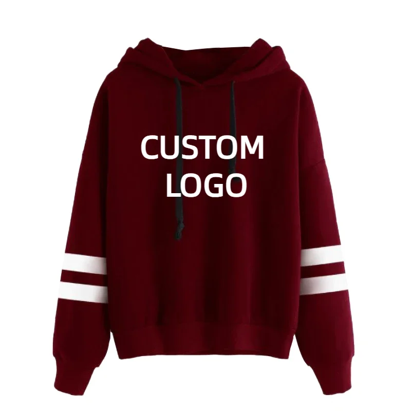 Custom LOGO Women\'s Pullover Hoodies Brand Long Sleeve CasualFashion Loose Spring Antumn Fleece Diy Female Sweatshirt