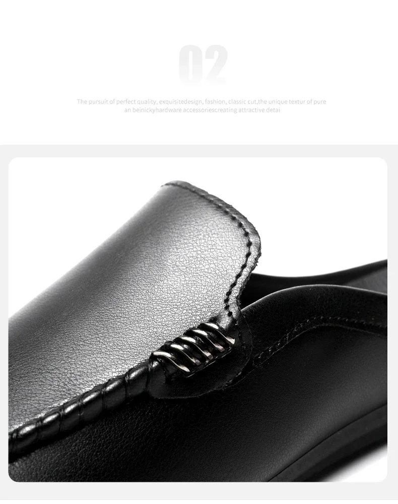 Heiß begehrte PU-Leder Freizeitschuhe für Herren, Halbschuhe, atmungsaktive Herren-Loafer, bequeme Slip-On-Schuhe, Lazy Shoes, Herren-Slipper – Detail 8
