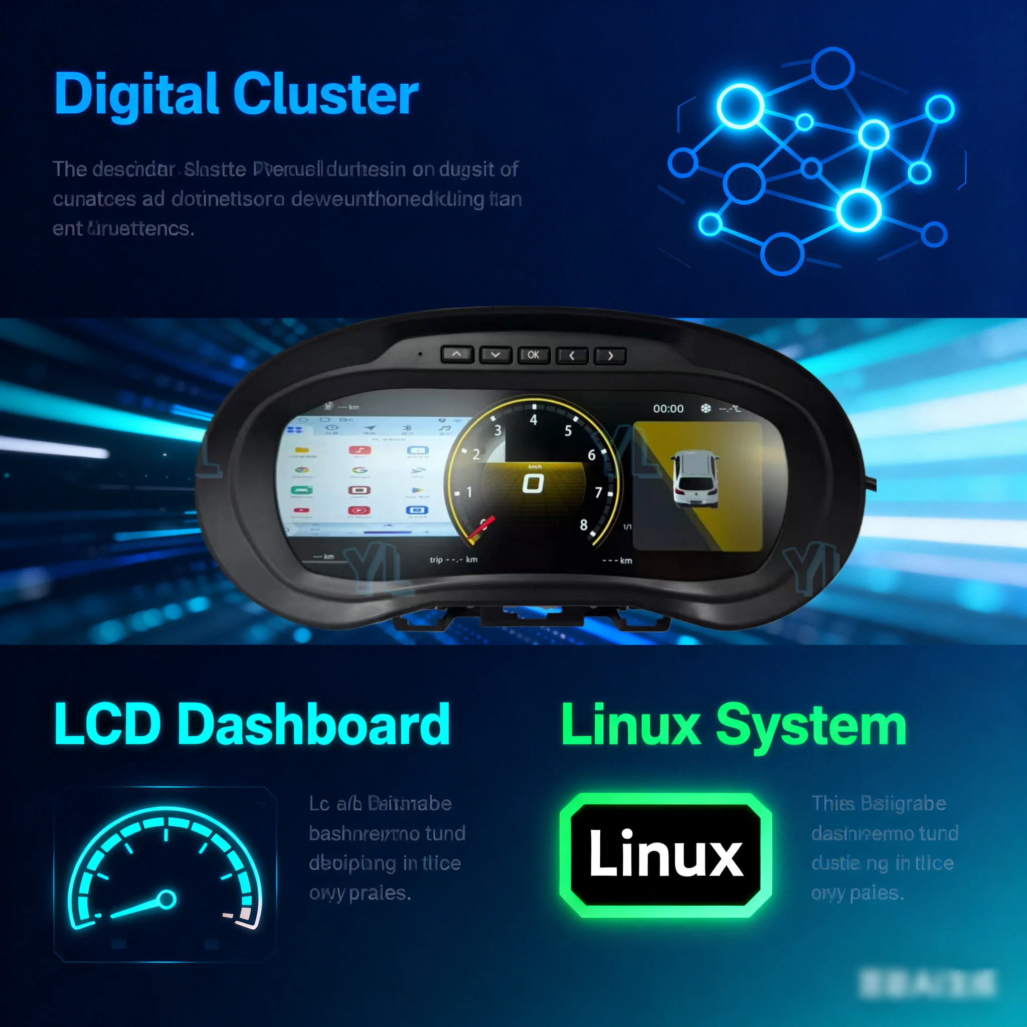 

YL автомобильный цифровой кластер виртуальный кабин Linux для VW Polo 2009-2016 приборная панель приборная панель измеритель скорости экран одометра