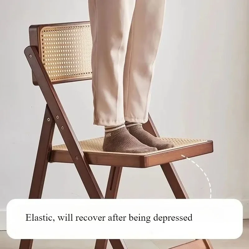 

Stackable Dining Chairs Wood Folding Dining Room Chair Woven Seat Kitchen Balcony Furniture Sillas Para Comedor Patio Chair