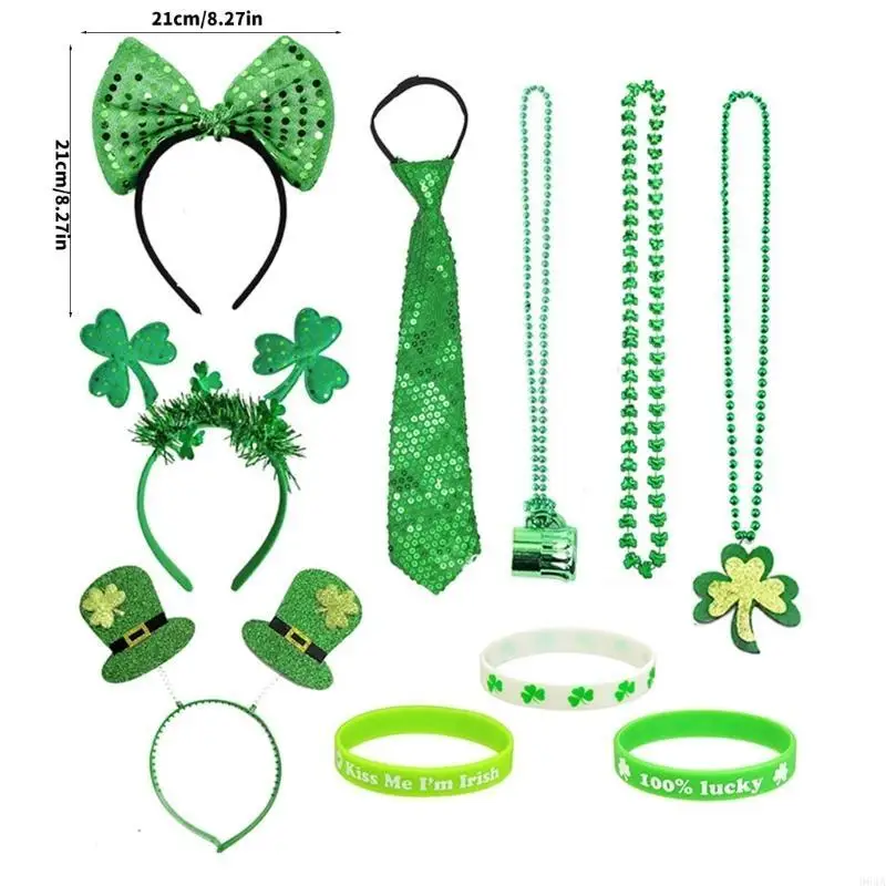 

Irish Day Headwear Headband Party Cosplay Costumes Tie Bracelet Accessories 964A