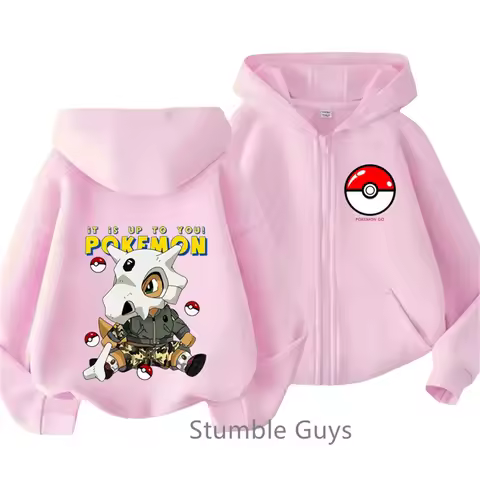 Fashion Pokemoned Zipper Hoodies Boys Girls Casual Sonic Long Sleeves Teen Anime Clothes Kids Sweatshirt Cartoon Marios Clothing