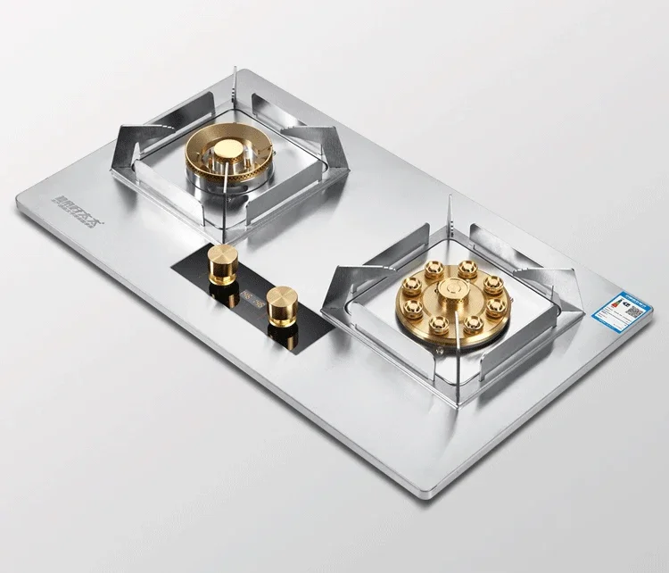 Roestvrijstalen kachels, gasfornuizen voor huishoudelijk gebruik, dubbele kachels, tafelblad, gasfornuis met grote vuurkracht