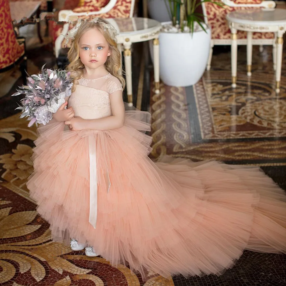 

Flower Girls Dress Kids Infant Girls Flower Petals Tulle Formal Wedding Pageant Dress Bridal Tulle Formal Party Princess Dress