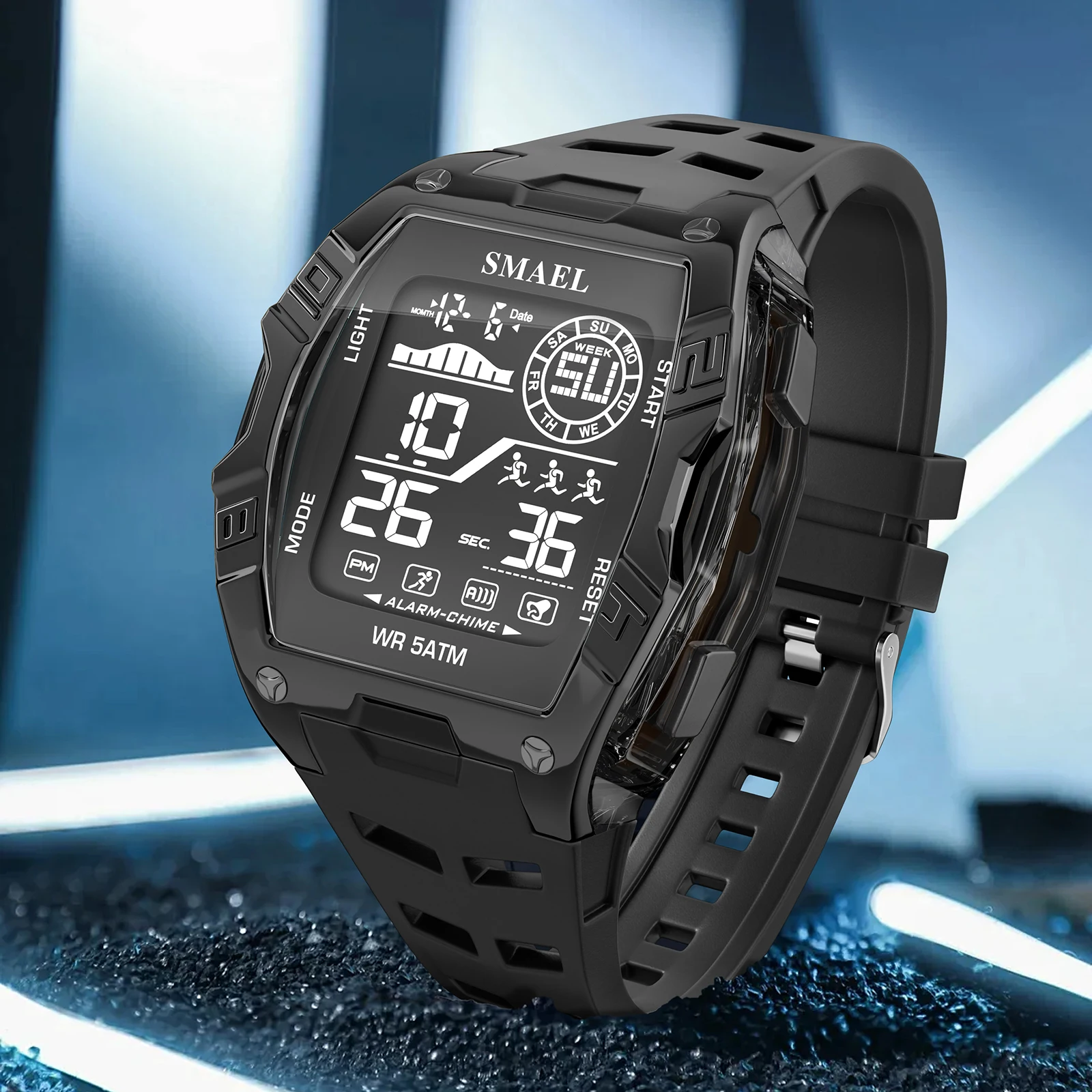 SMAEL Men Sports Quartz Watch Dual Display LED Electronic Digital Man Wristwatches Waterproof Military Watch Relogios Masculino