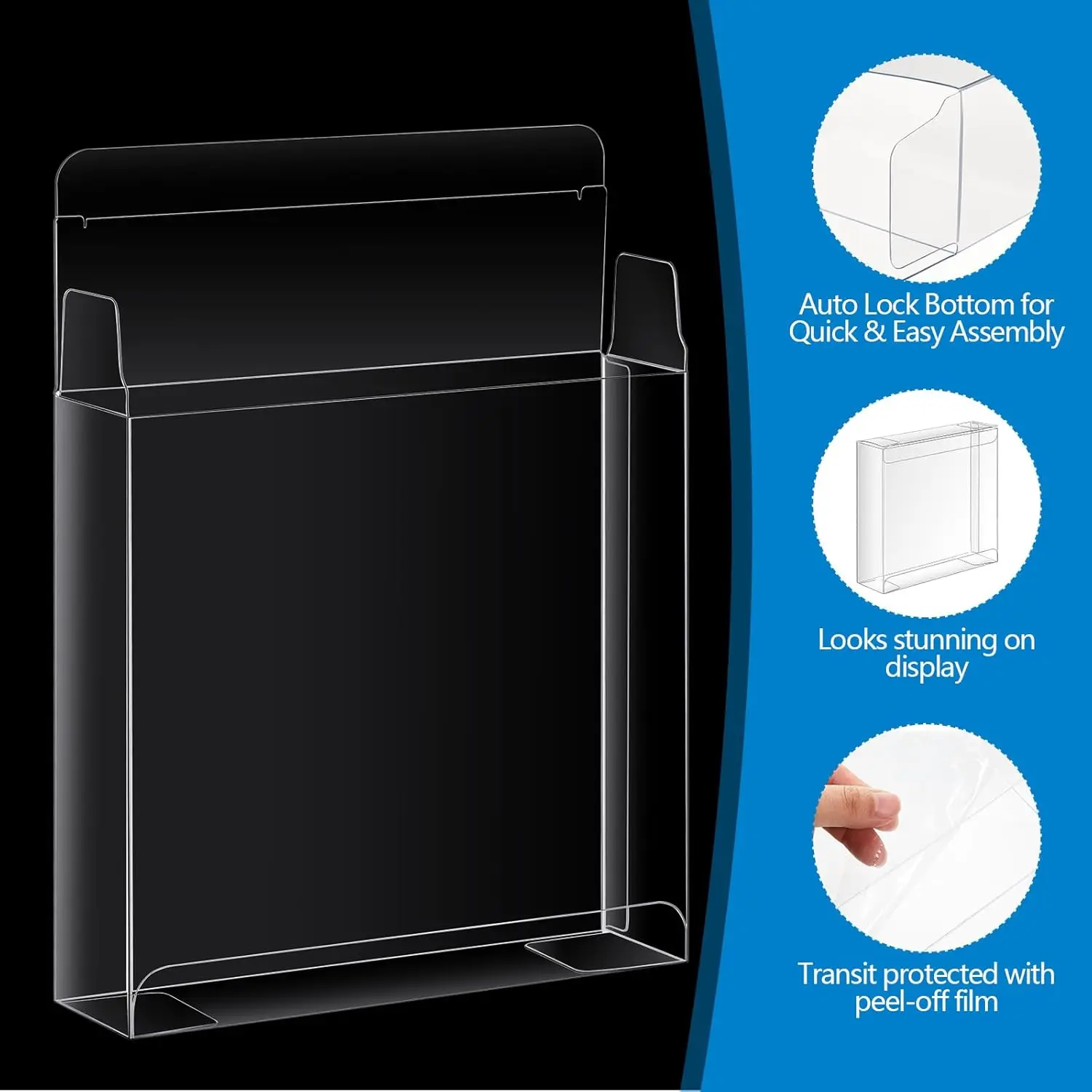 10PCS Plastic Display Case Storage Protector for Collectibles