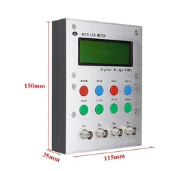 XJW01 LCR Tester per ponte digitale Tester di precisione 0,3 Resistenza, induttanza, capacità, misuratore ESR, custodia in metallo finita