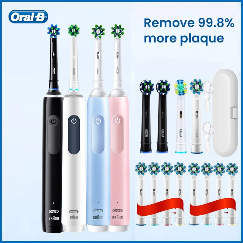 

Oral B Ultra Pro 4 Electric Toothbrush Round Brush Heads Deep Cleaning Gum Massage Whitening 4 Modes Pressure Sensor With Gifts