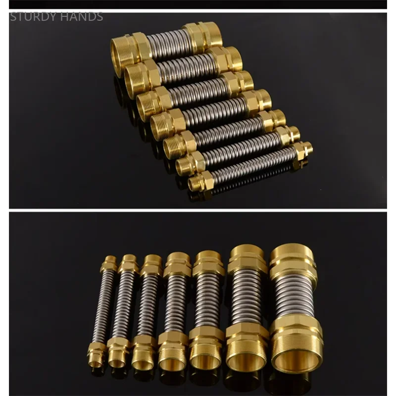 1PCS 304 Stainless Steel Central Air Conditioning Corrugated Pipe 4/6 Split Double Outer Wire Metal Hose Hardware Accessories