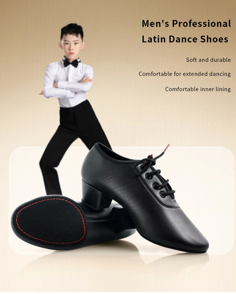 Professionelle lateinamerikanische Tanzschuhe für Herren und Jungen, weiche Sohle, moderner Tango, Salsa, Rumba, Ballsaal, Übungs-Performance-Schuhe – Detail 3