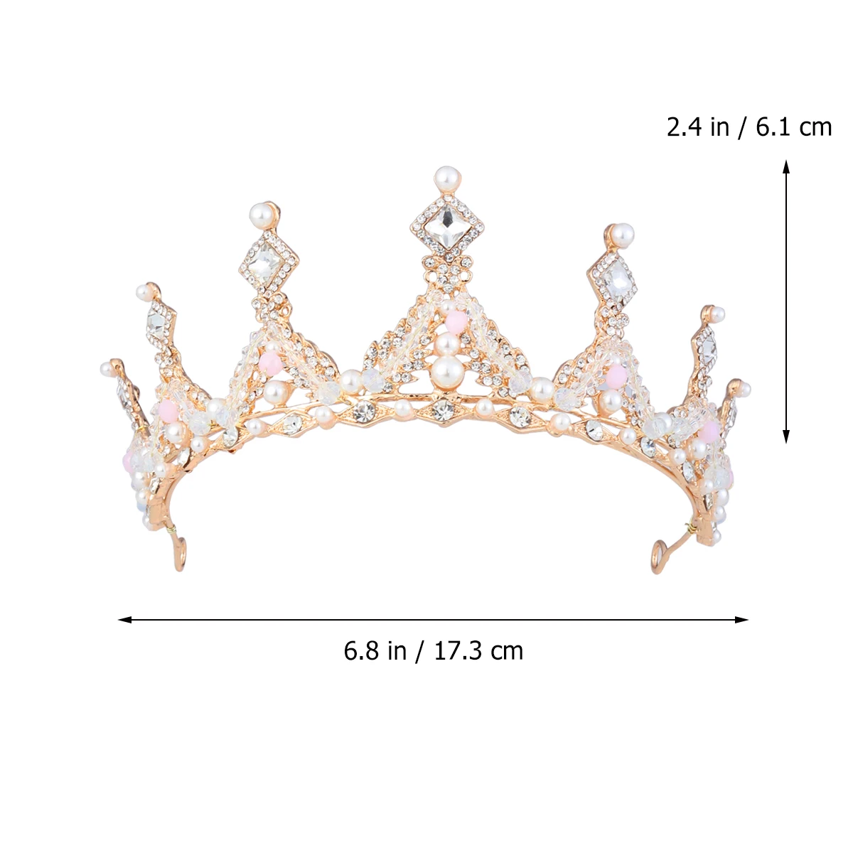 

Girls Crystal Alloy Crown Hairband Lightweight Sparkly Rhinestone Tiara Luxury Princess Style Party Birthday Prom Accessory